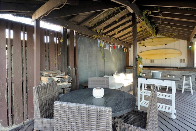 view of patio / terrace with a wooden deck