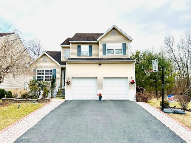 view of property featuring a garage