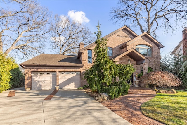 view of front of house with a garage