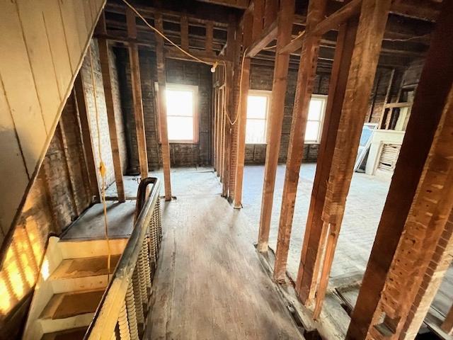 view of unfinished attic