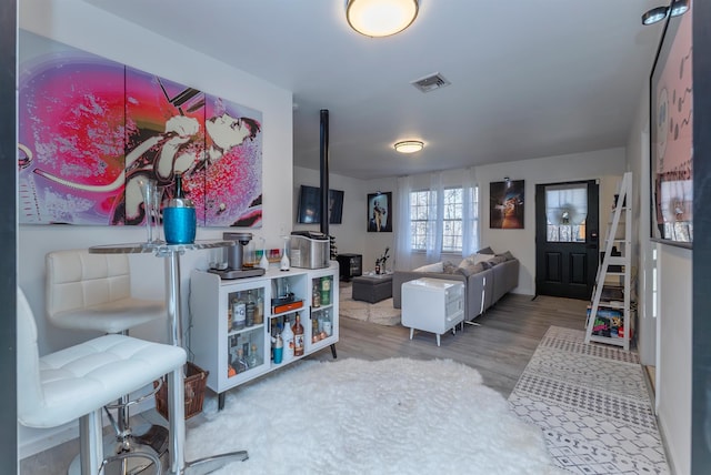 living room featuring light hardwood / wood-style floors