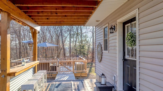 view of wooden deck