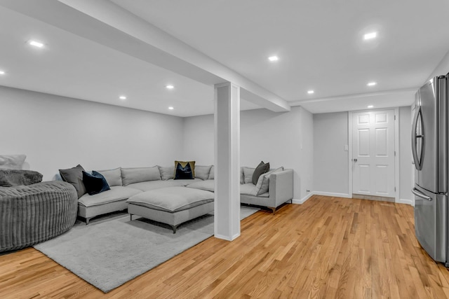 living room featuring light hardwood / wood-style flooring