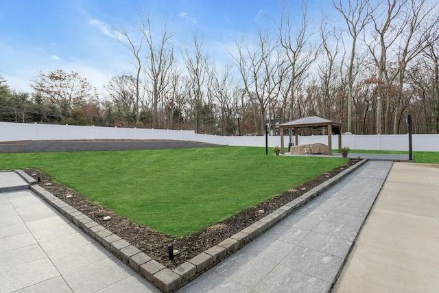 view of yard featuring a gazebo