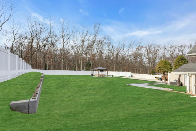 view of yard with a gazebo