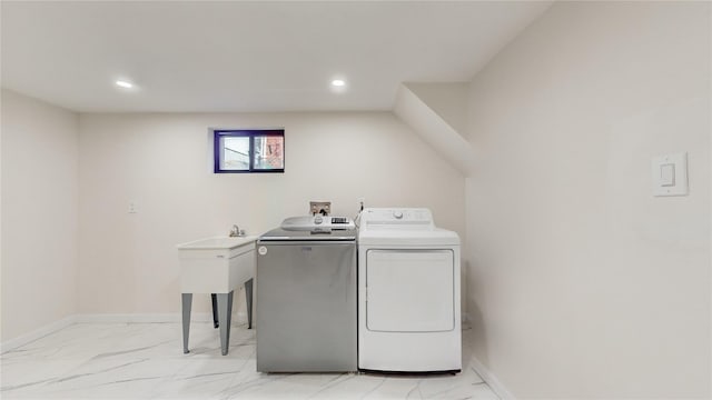 laundry area featuring independent washer and dryer