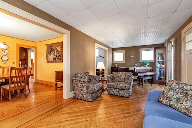 living room featuring wood-type flooring