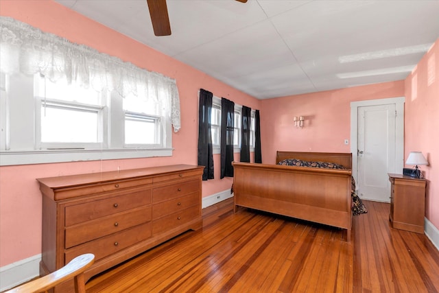 bedroom with light hardwood / wood-style flooring