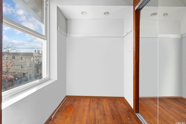 interior space featuring plenty of natural light and dark wood-type flooring