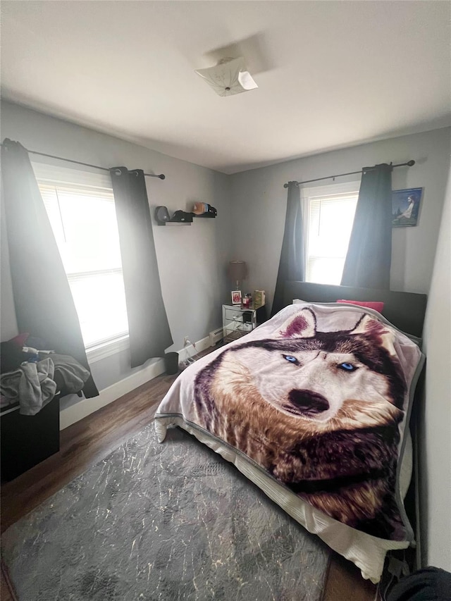 bedroom featuring wood-type flooring