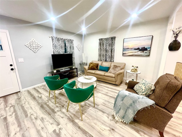 living room featuring wood-type flooring