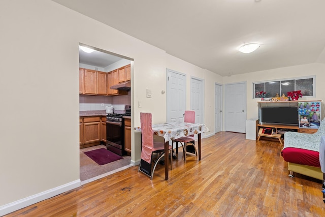 interior space with light hardwood / wood-style floors