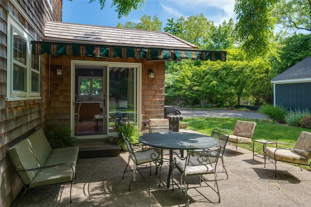 view of patio / terrace featuring an outdoor living space