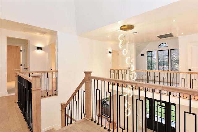 hall featuring light hardwood / wood-style floors