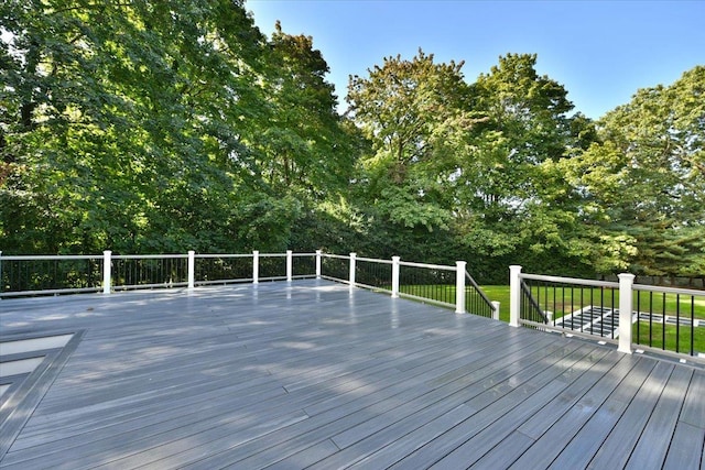 deck with a lawn