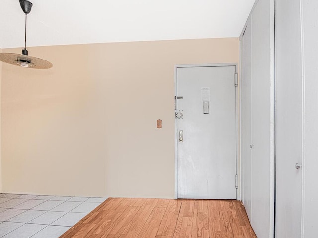 interior space with light hardwood / wood-style flooring