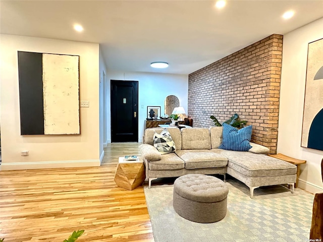 living room featuring light hardwood / wood-style floors