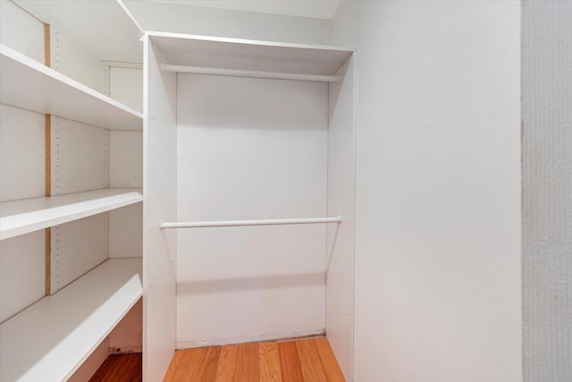 spacious closet featuring hardwood / wood-style flooring