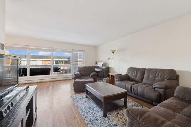 living room featuring hardwood / wood-style floors