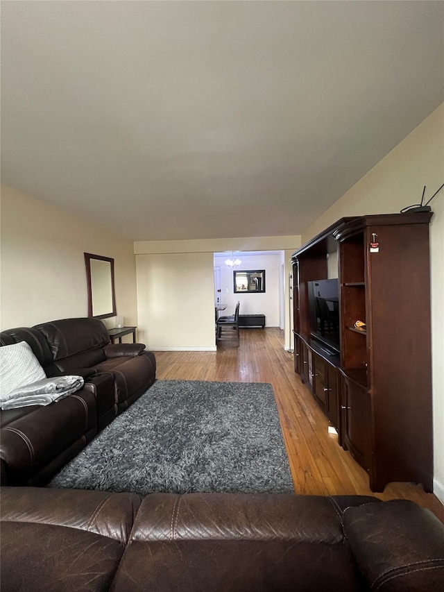 living room featuring hardwood / wood-style flooring