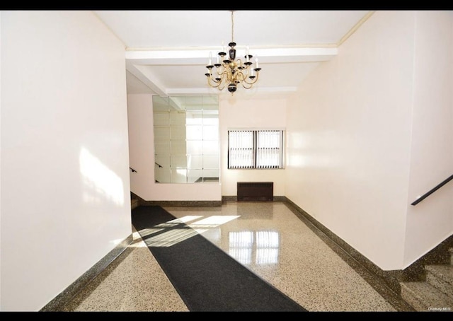 interior space with an inviting chandelier