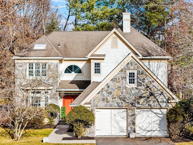 view of front of house with a garage