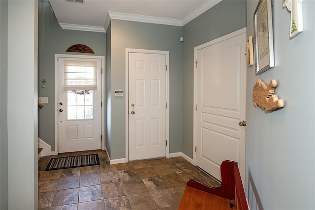 foyer with ornamental molding