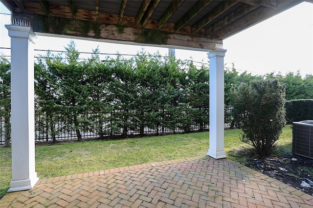 view of patio with central air condition unit