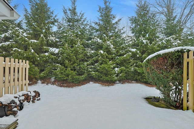 view of snowy yard