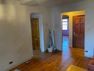 empty room featuring hardwood / wood-style flooring