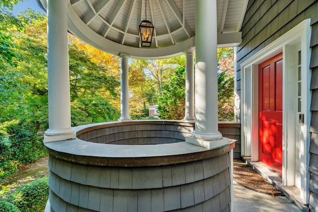 view of patio featuring a gazebo