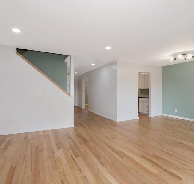 empty room featuring light wood-type flooring