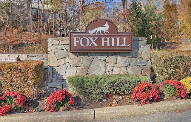 view of community sign