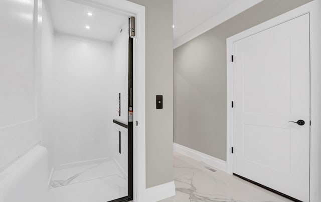 bathroom featuring elevator