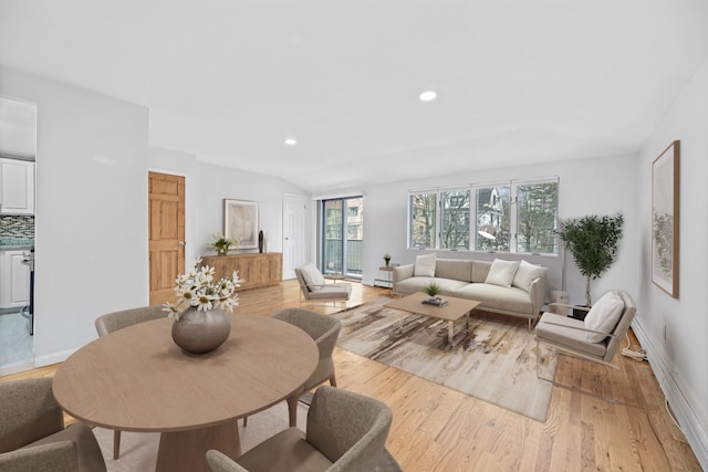 living room featuring light hardwood / wood-style floors