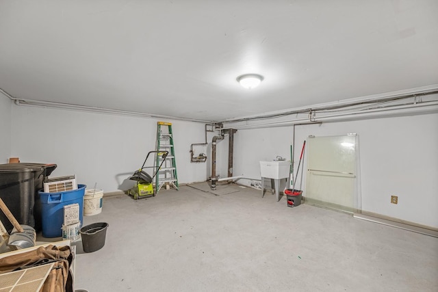 basement with sink