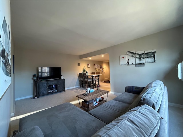 living room featuring carpet floors