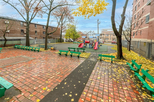 view of community featuring a playground