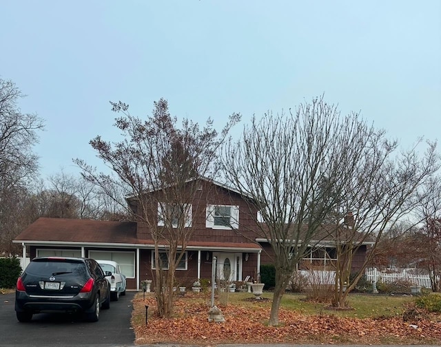 view of front of home with a garage