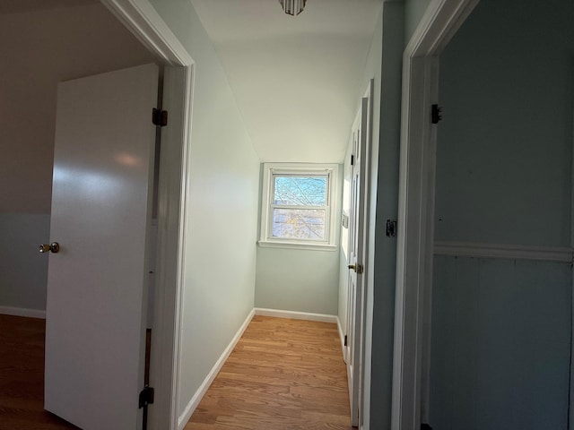 corridor featuring light wood-type flooring