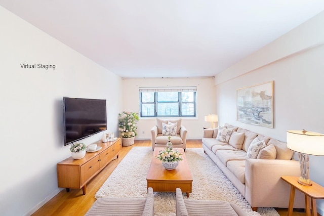 living room featuring light hardwood / wood-style floors