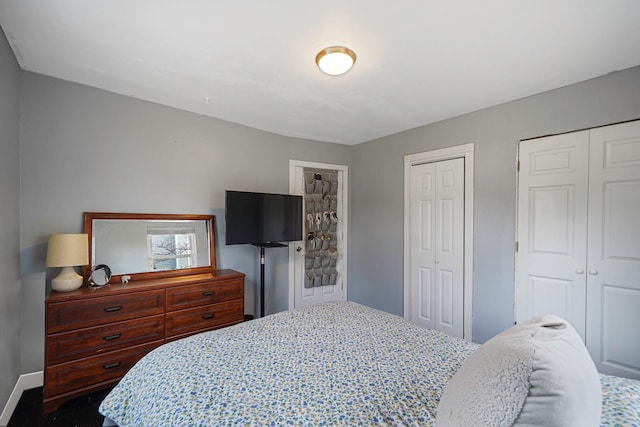 bedroom featuring multiple closets