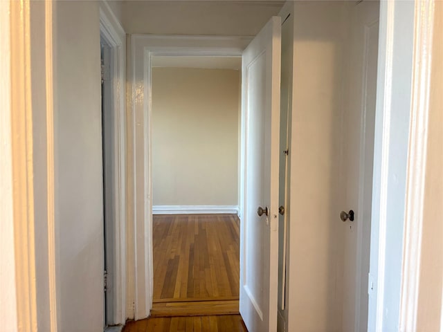 hall featuring hardwood / wood-style flooring