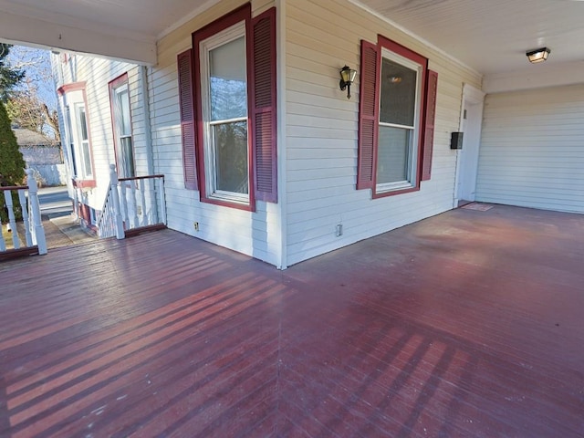 wooden deck with covered porch