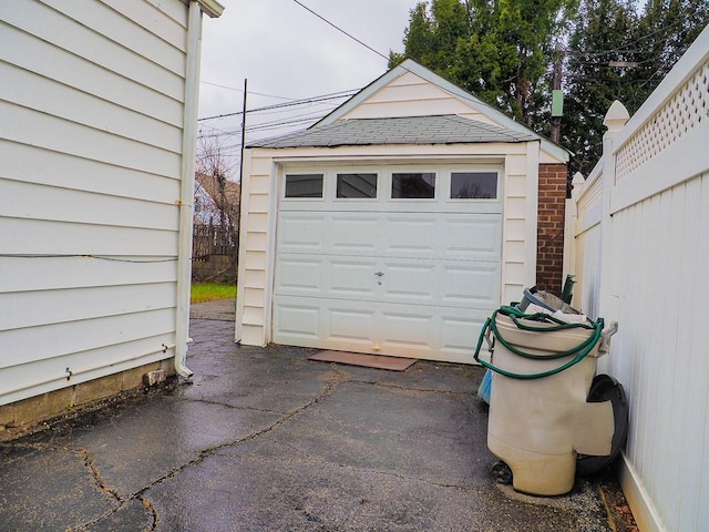 view of garage