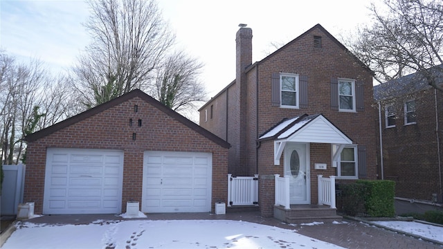 view of front of home with a garage