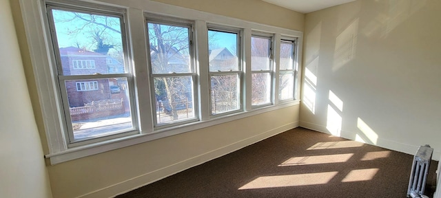 unfurnished room with carpet floors and a wealth of natural light