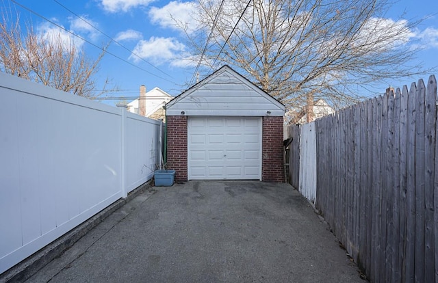 view of garage