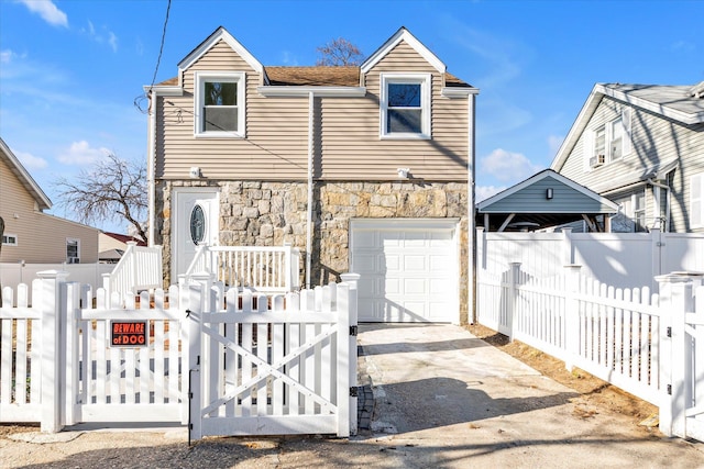 view of front of property featuring a garage