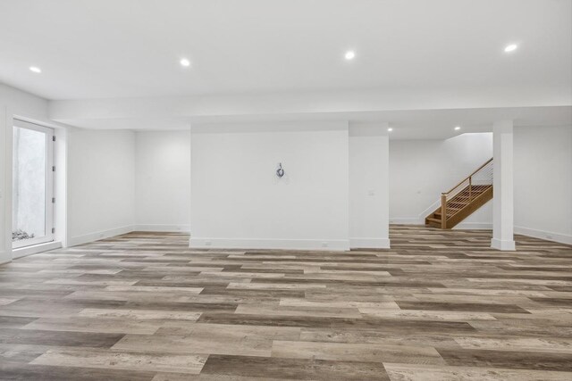 interior space with light hardwood / wood-style floors